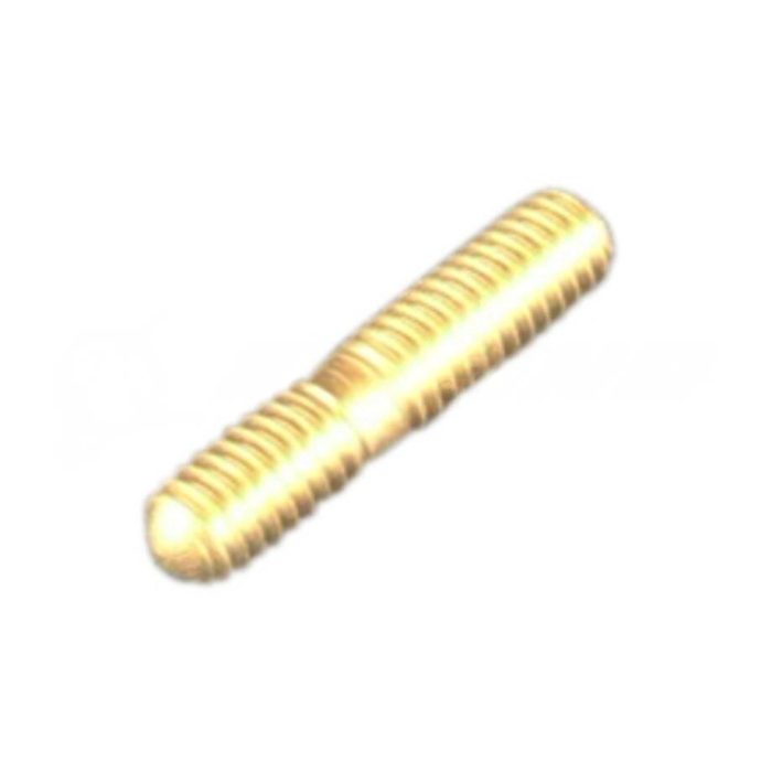 Exhaust Stud-Lycoming, a cylindrical metal fastener with a threaded surface, shown in a golden finish. The stud is designed for securing exhaust components in Lycoming engines.