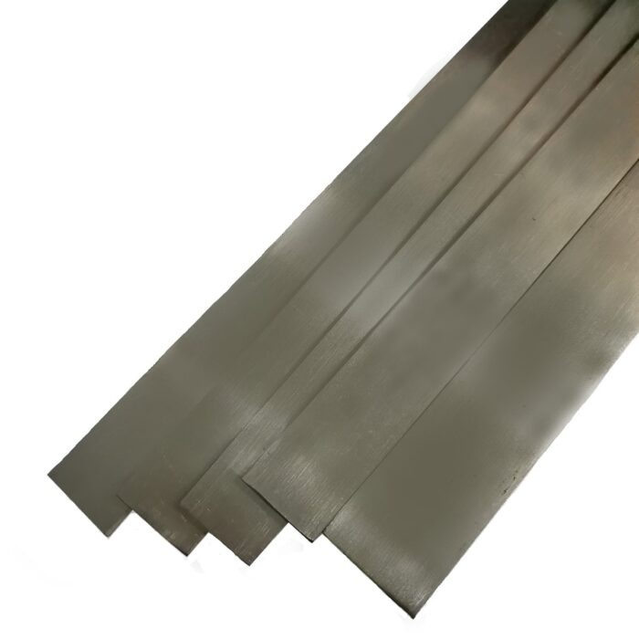 Image of several flat, rectangular 4130 steel bars (straps) arranged side by side. The steel has a smooth, metallic finish and uniform thickness, suitable for various industrial applications.