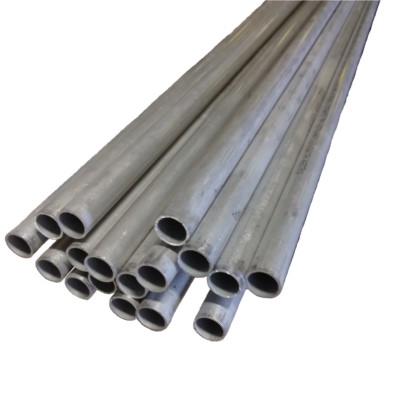 A bundle of 5052-0 aluminum tubing, showing multiple hollow cylindrical tubes stacked together, with a smooth metallic surface.