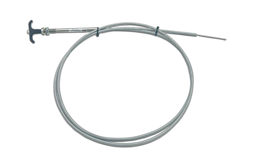 Image of a Button Lock T Handle A1840, featuring a T-shaped handle attached to a long, coiled cable. The handle is designed for secure locking mechanisms, with the cable extending outward. The product is positioned on a plain background.