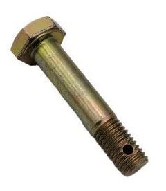 Image of an AN174 drilled bolt featuring a hexagonal head and a threaded shaft with a hole near the end. The bolt is metallic with a slightly reflective surface, suitable for secure fastening applications.