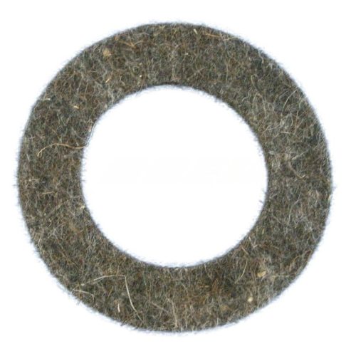 Circular aircraft seal made of a textured, fibrous material. The seal has a central hole and is designed for use in aviation applications to prevent leaks and ensure a secure fit in machinery.