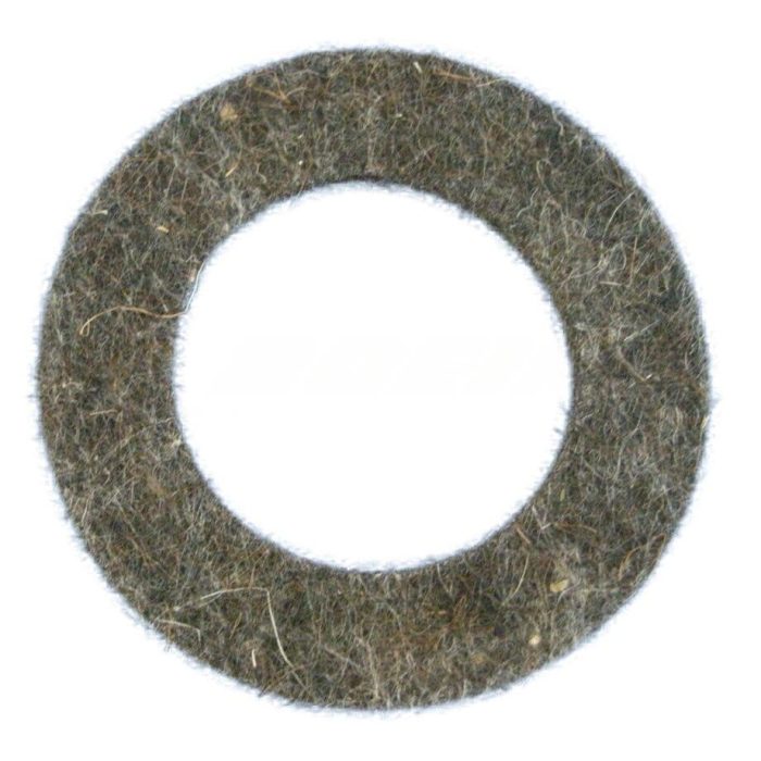 Circular aircraft seal made of a textured, fibrous material. The seal has a central hole and is designed for use in aviation applications to prevent leaks and ensure a secure fit in machinery.