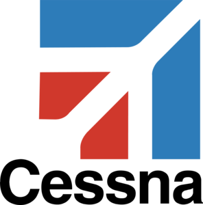 Cessna logo featuring a blue square and a red triangle, symbolizing aviation. The word "Cessna" is displayed in bold black letters below the logo, representing the brand associated with the "Cessna Screw Kit."