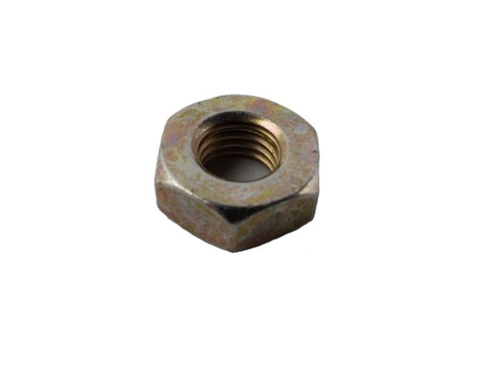 AN345 Fine Thread Plain Hex Nut, metallic finish, hexagonal shape with fine internal threading, shown against a white background.