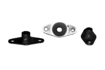 Three Anchor Nut Two Lug (MS21049) components are shown: one with a central hole and two side holes, and two others with slightly different shapes, all designed for secure fastening.