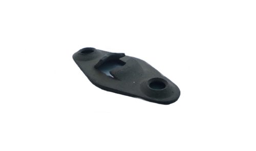 Image of an "Anchor Type Speed Nut Dimpled," featuring a black, dimpled metal piece with two holes on each end and a central raised section. The nut is designed for secure fastening.