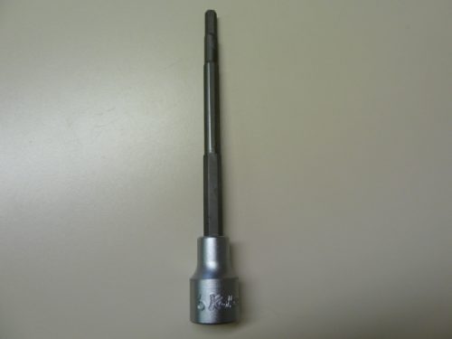 A long, metallic tool with a hexagonal socket head, suitable for use with a wrench or ratchet. It's displayed vertically against a plain background. This tool is featured in the "Tools" product post.