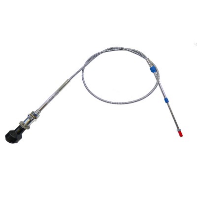 Image of an A800 Friction Lock Control, featuring a long, flexible cable with a black knob on one end and colored connectors on the other. The control is designed for precise adjustments in mechanical systems.