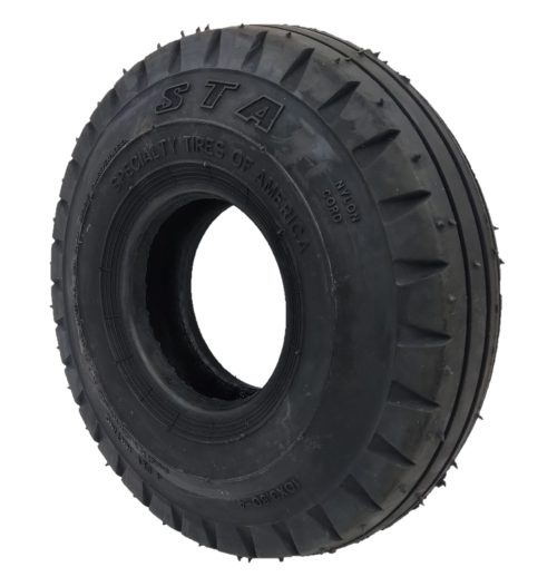 A black STA & Aero Classic Tire is displayed, featuring a smooth tread pattern and prominent sidewall markings. The tire is shown from a slight angle, highlighting its round shape and textured surface.