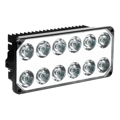 Rectangular AEROSUN LED light panel with twelve circular bulbs arranged in three rows. The panel has a black casing and a ribbed back for heat dissipation.