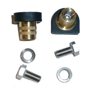 Odyssey SAE Terminal Kit showing brass terminals, bolts, and washers arranged on a white background.