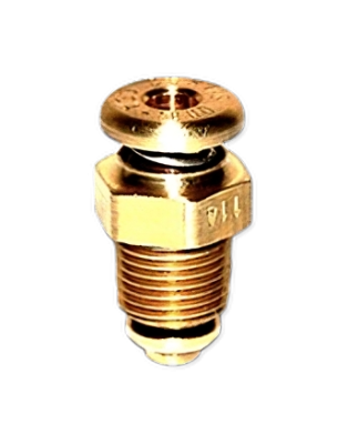 Brass fuel drain valve with a threaded base and a rounded top. The valve is designed for draining fuel, labeled with the number "711" on the side. The image showcases the product titled "CCA 1800 Fuel Drain."