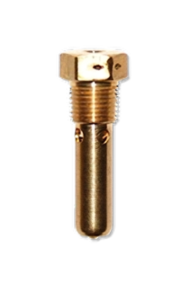 Brass fuel drain valve for the CCA 2500, featuring a hexagonal head and threaded body. The valve has a cylindrical shape with a small opening at the bottom for fuel drainage.