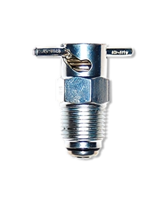 A shiny metal fuel drain valve with a threaded base and a lever on top. The valve is designed for easy fuel drainage, suitable for use in automotive or machinery applications. The product is labeled "CCA 4950 Fuel Drain."
