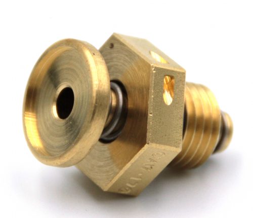 A brass CAV-170 (7/16-20) Saf-Air Fuel Drain Valve, featuring a hexagonal base and threaded end, designed for efficient fuel drainage.