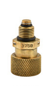 Brass Saf-Air fuel drain valve, model 3750 (3/8-24), with a textured grip and threaded connector.