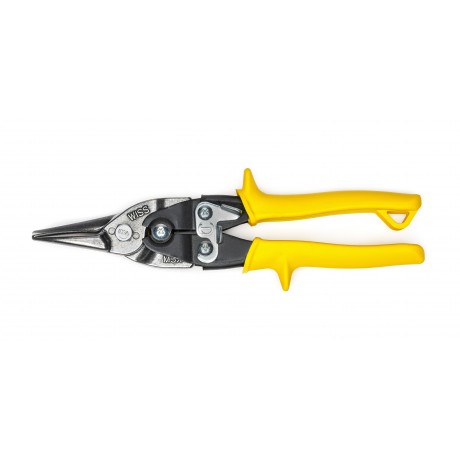 Wiss Metalmaster Snips, Straight Only, featuring sharp, straight blades and bright yellow handles designed for cutting metal with precision.
