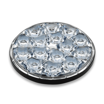 Round, transparent adapter mount cup with a textured surface, labeled as "SUNBEACON II 3.75″ ADAPTER MOUNT CUP."