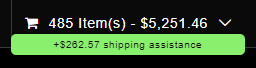 Example of Shipping Assistance Total in Header