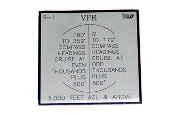 A diagram showing VFR cruising altitudes. Left: 180° to 359° compass headings, cruise at even thousands plus 500 feet. Right: 0° to 179° compass headings, cruise at odd thousands plus 500 feet. Applicable at 3,000 feet AGL and above.