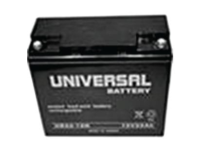 A black rectangular battery with "Universal Battery" printed in white text on the front.